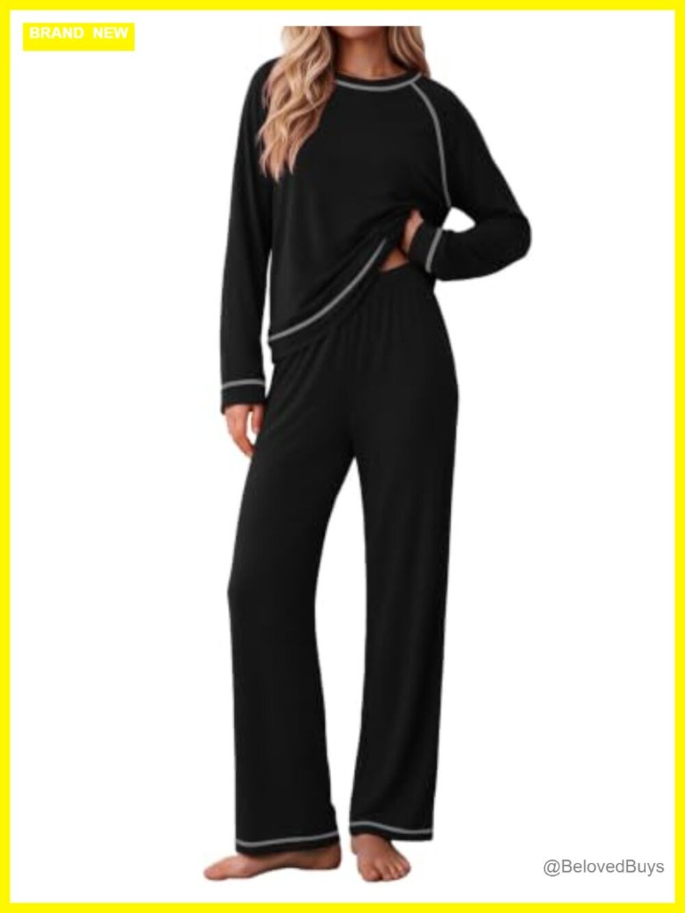 Ekouaer Women's 2 Piece Pajama Set Long Sleeve Top & Pants Loungewear